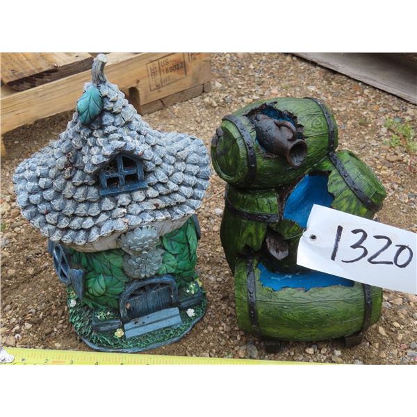 water fountain and solar light