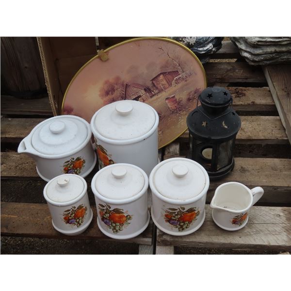 Lantern, picture and cannister set