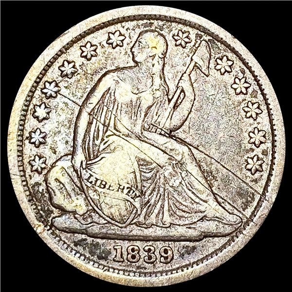 1839 Seated Liberty Dime LIGHTLY CIRCULATED