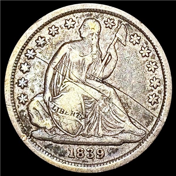 1839 Seated Liberty Dime LIGHTLY CIRCULATED