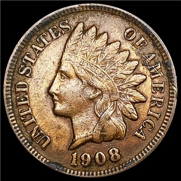 1908 Indian Head Cent ABOUT UNCIRCULATED