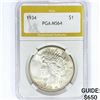 Image 1 : 1934 Silver Peace Dollar PGA MS64