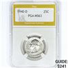 Image 1 : 1940-D Washington Silver Quarter PGA MS63