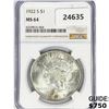 Image 1 : 1922-S Silver Peace Dollar NGC MS64