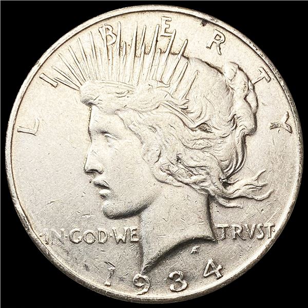 1934-D Silver Peace Dollar ABOUT UNCIRCULATED