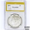 Image 1 : 1892 Morgan Silver Dollar PGA MS60