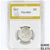 Image 1 : 1837 Capped Bust Quarter PGA MS61