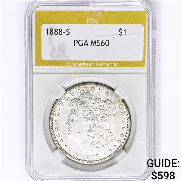 1888-S Morgan Silver Dollar PGA MS60