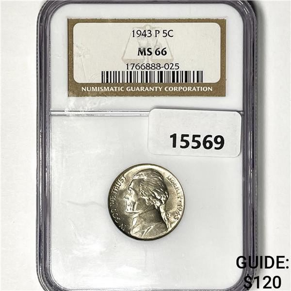 1943 P Jefferson Nickel NGC MS66