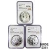 Image 1 : 1987 Set (3) American Silver Eagles NGC MS69