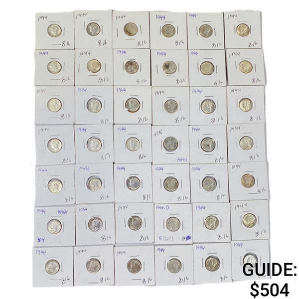 1944 Mercury Silver Dime Set (42 Coins)