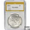 Image 1 : 1935 Silver Peace Dollar PGA MS65