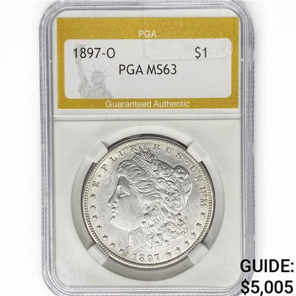 1897-O Morgan Silver Dollar PGA MS63