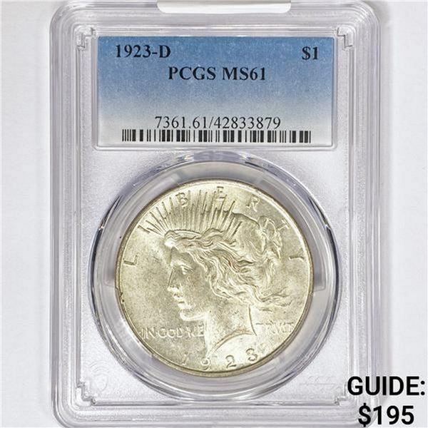 1923-D Silver Peace Dollar PCGS MS61