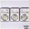 Image 1 : 1923-D Set (3) Silver Peace Dollar NGC AU55
