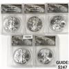 Image 1 : 2020 (W) Set (5) American Silver Eagle ANACS MS70