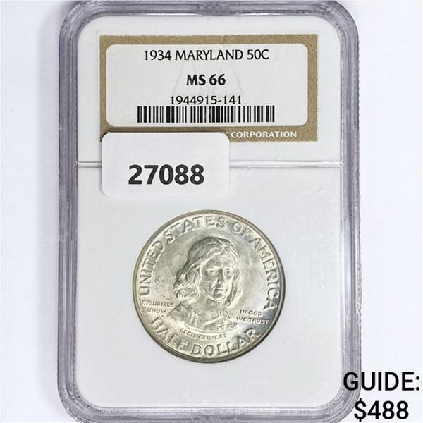 1934 Maryland Half Dollar NGC MS66