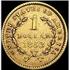 Image 2 : 1853 Rare Gold Dollar CLOSELY UNCIRCULATED