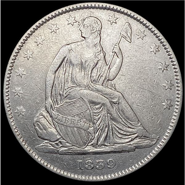 1839 Seated Liberty Half Dollar CLOSELY UNCIRCULAT