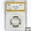 Image 1 : 1893 Isabella Silver Quarter PGA MS64
