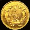 Image 2 : 1879 $3 Gold Piece GEM BU PL