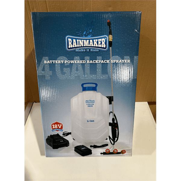 Rainmaker 4 Gallon Lithium Ion Powered Backpack Sprayer-Unused