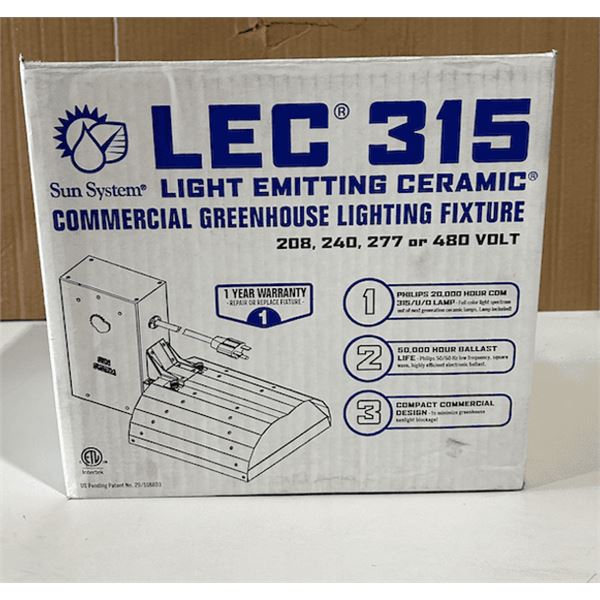Sun System LEC 315 Commercial Greenhouse Lighting Fixture-Unused