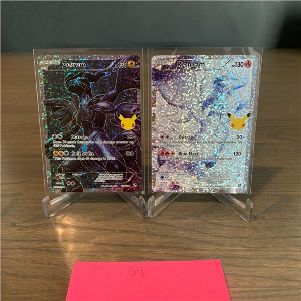 Zekrom & Reshiram Pokemon cards