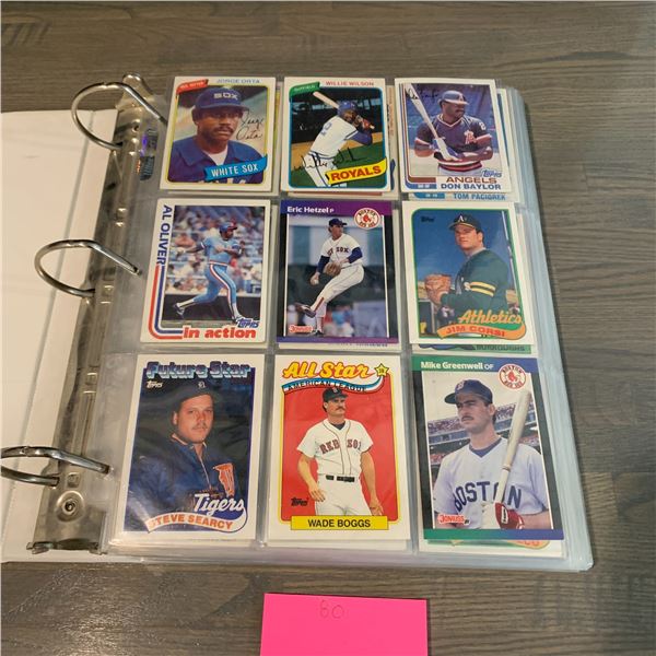 Binder Filled with 80s Baseball Cards