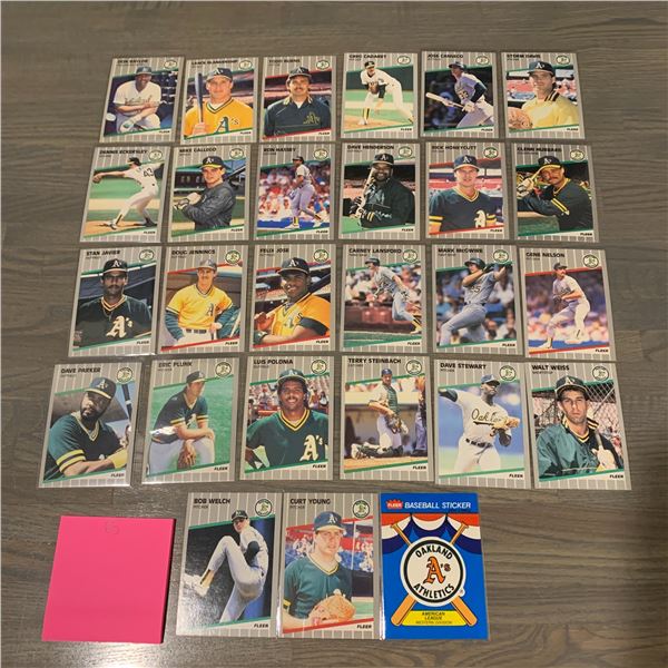 Fleer 89' Athletics Baseball Cards