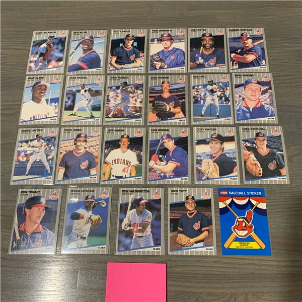 Fleer 89' Indians Baseball Cards