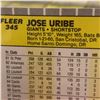 Image 8 : Fleer 89' Giants Baseball Cards Jose Uribe Error