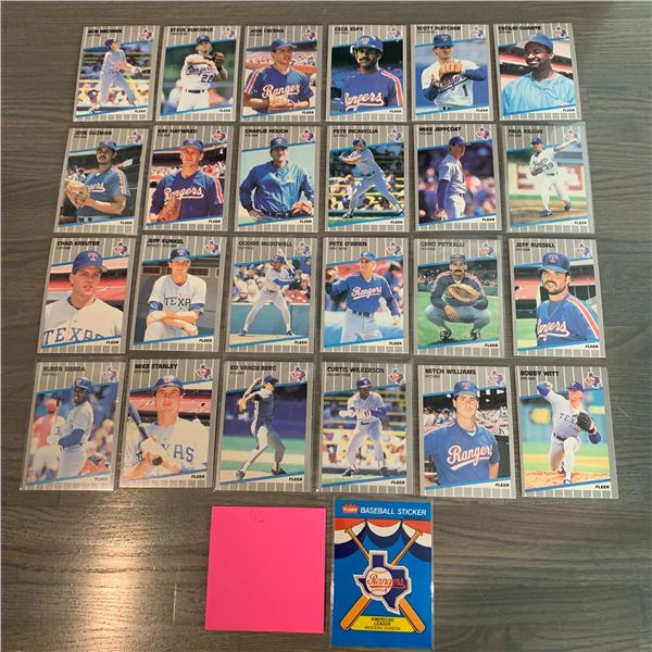 Fleer 89' Rangers Baseball cards