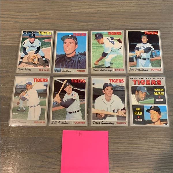 Topps 70s Tigers Baseball cards