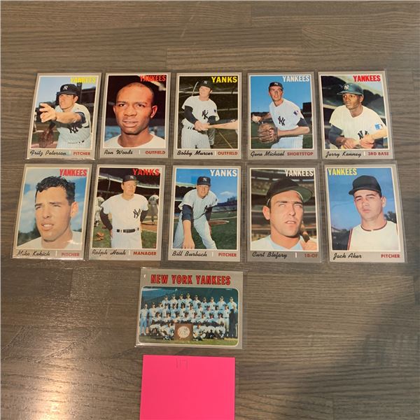 Topps 70s Yankees Baseball cards