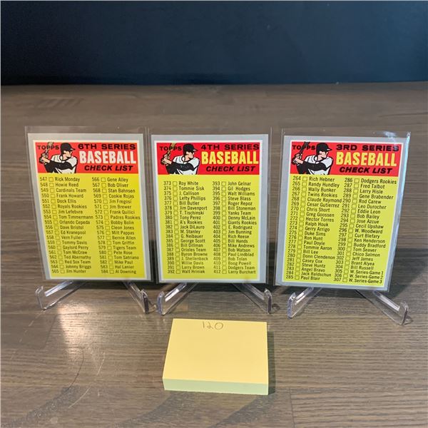 Topps 70' Checklist Baseball cards