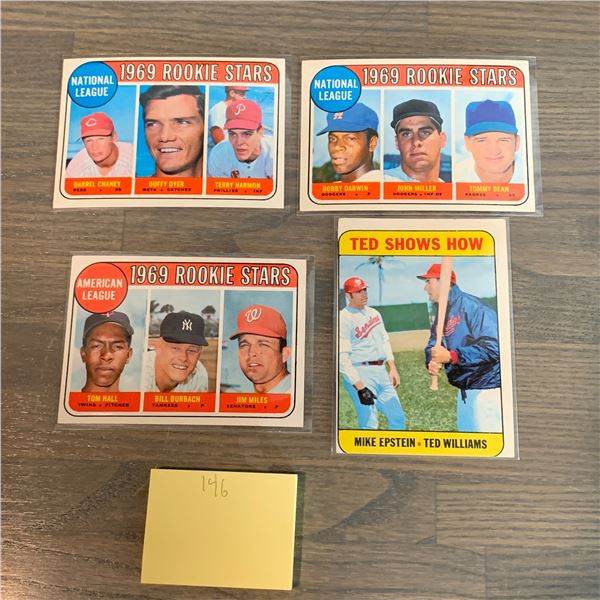 Topps 69' Rookie Star Ted Williams Baseball cards