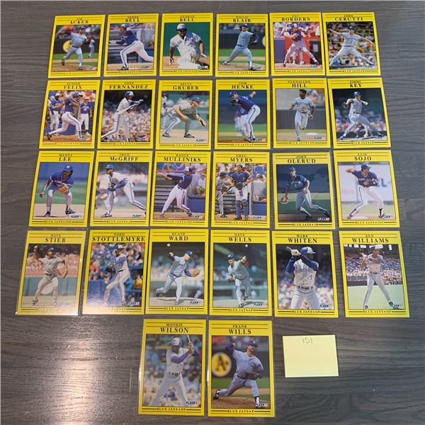 Fleer 91' Blue Jays Baseball Cards