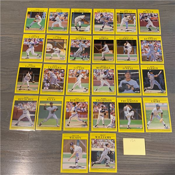 Fleer 91' Giants Baseball Cards Jose Uribe