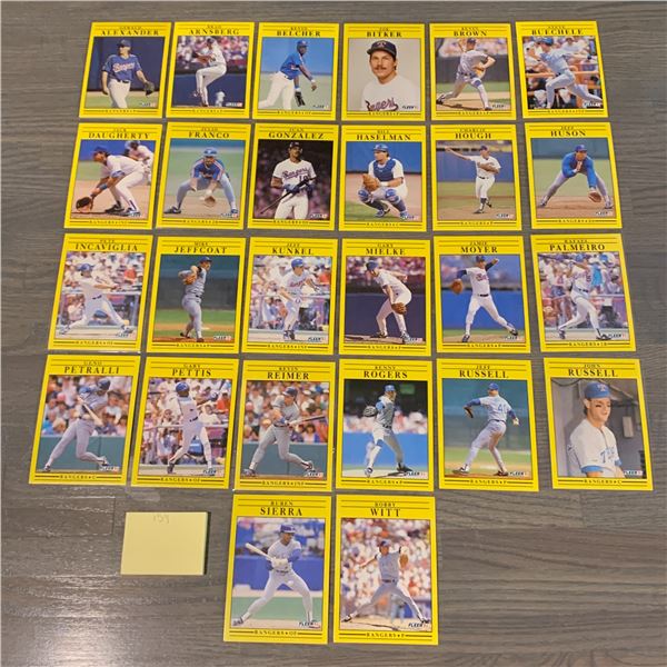 Fleer 91' Rangers Baseball Cards
