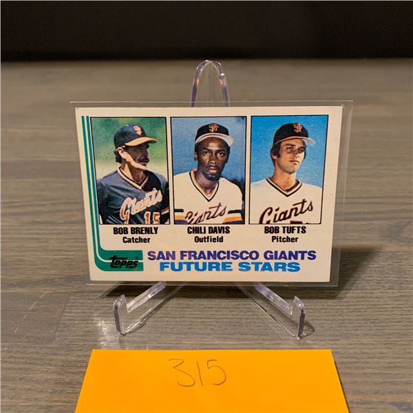 ROOKIE CARD 1982 TOPPS BOB BRENLY/CHILI DAVIS