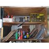 Image 2 : Wood Shelf 8' x 8' x 24'' Full of Oils, Lubes, Auto Cleaners, Filters