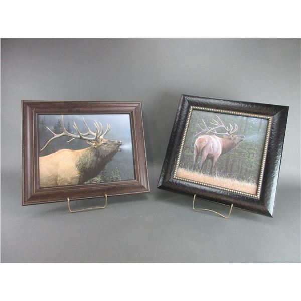 2 Elk Prints By Daniel Smith- "Call Of Autumn"- 18" X 15"- "Frosty Morning"- 16.5" X 16.5"