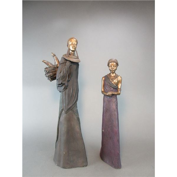 2 African Statues- Soul Journeys  Maasai - 550/9000- 20 -  Strength Of The Family - Soul Journeys  M