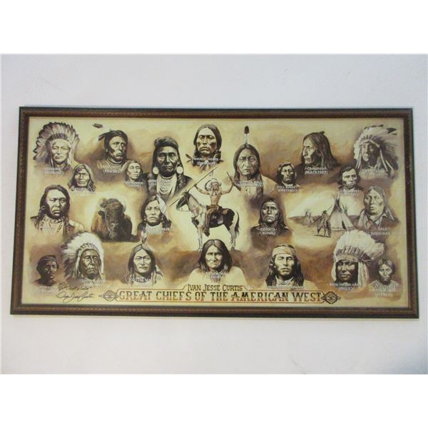 Signed And Number Ivan Jesse Curtis Collage-  Great Chiefs Of The American West - 953/2200- 37.5  X 