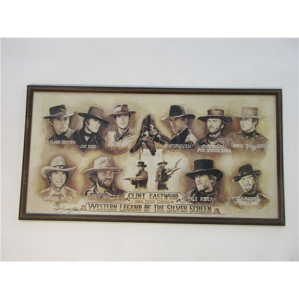 Signed And Numbered Ivan Jesse Curtis Collage- "Clint Eastwood Western Legend Of The Silver Screen"-