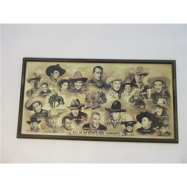 Signed And Numbered Ivan Jesse Curtis Collage-   All Of My Hero's Are Cowboys - AP 135/200- 37.5  X 