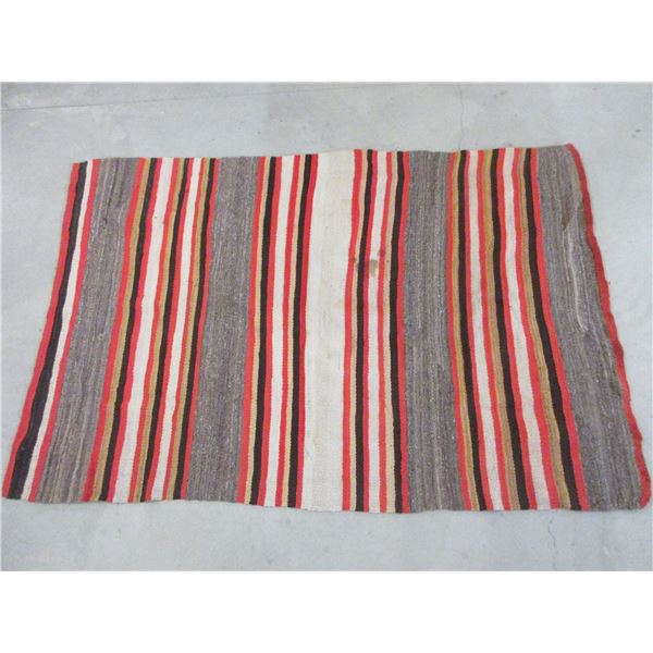 Handmade Navajo Blanket- 1890-1910- Read Accompanying Paper Work- 78  X 51 - Has A Stain- $3000 Esti