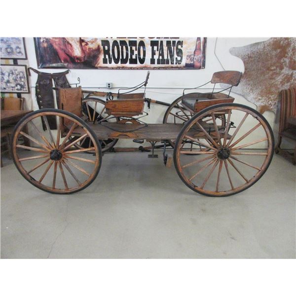 2 Seater Solid Hardwood Buckboard- Roller Bearing Wheels- Upholstered Seats With Backrests- Passenge