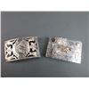 Image 1 : 2 Sterling Marked Mexican Belt Buckles- Both Are Marked .925- 3.25" X 2"